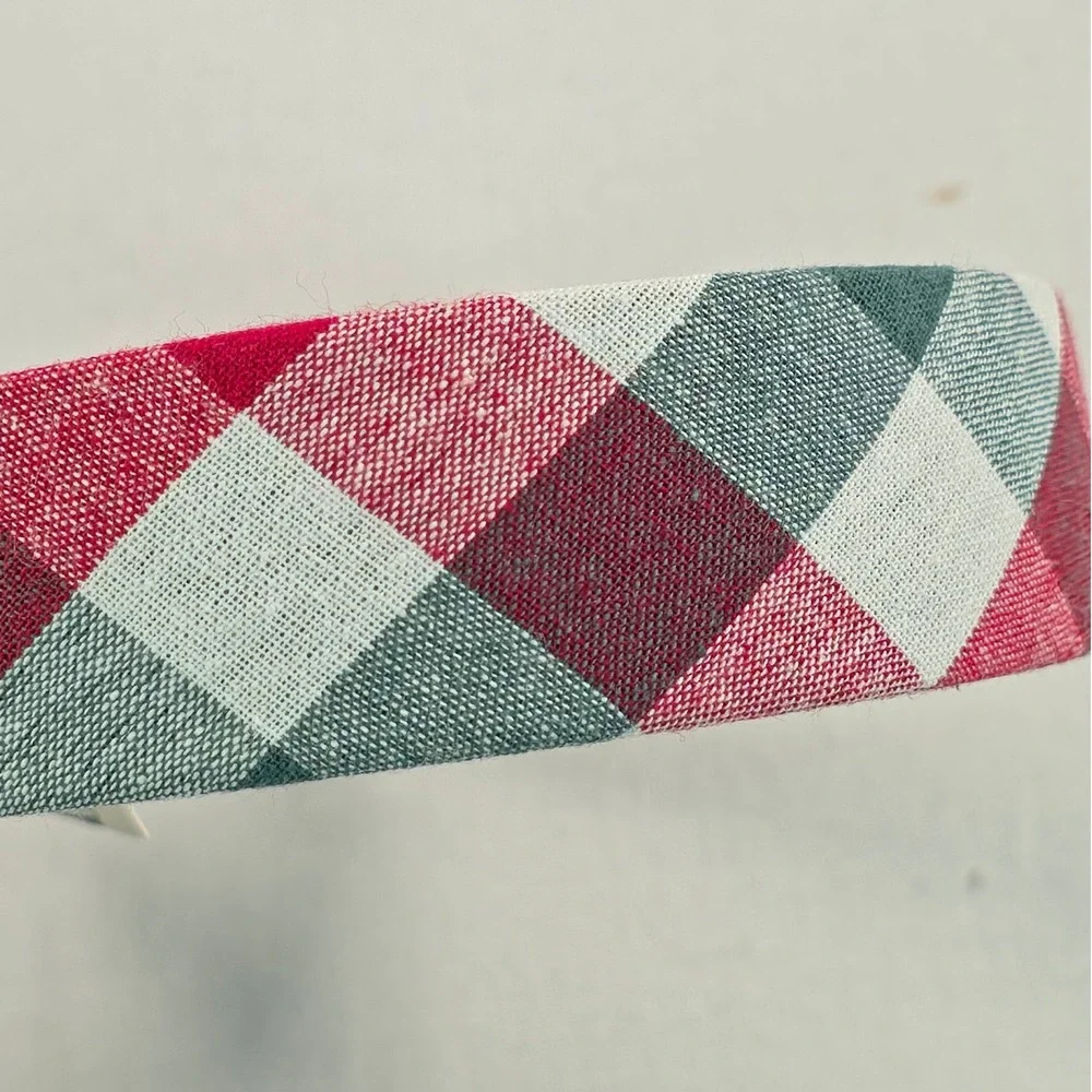 Lele Sadoughi Women Bessette Headband OS Christmas Gingham Holiday Accessory NWT